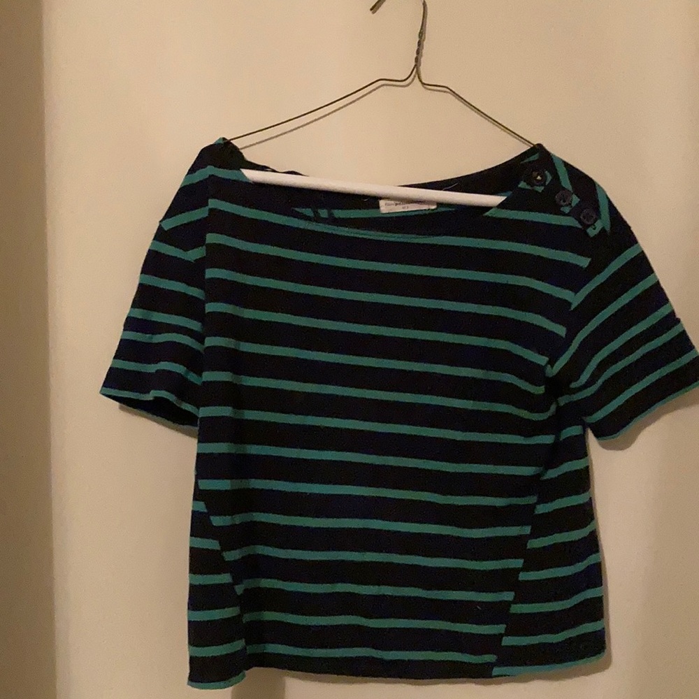 Striped boat neck top